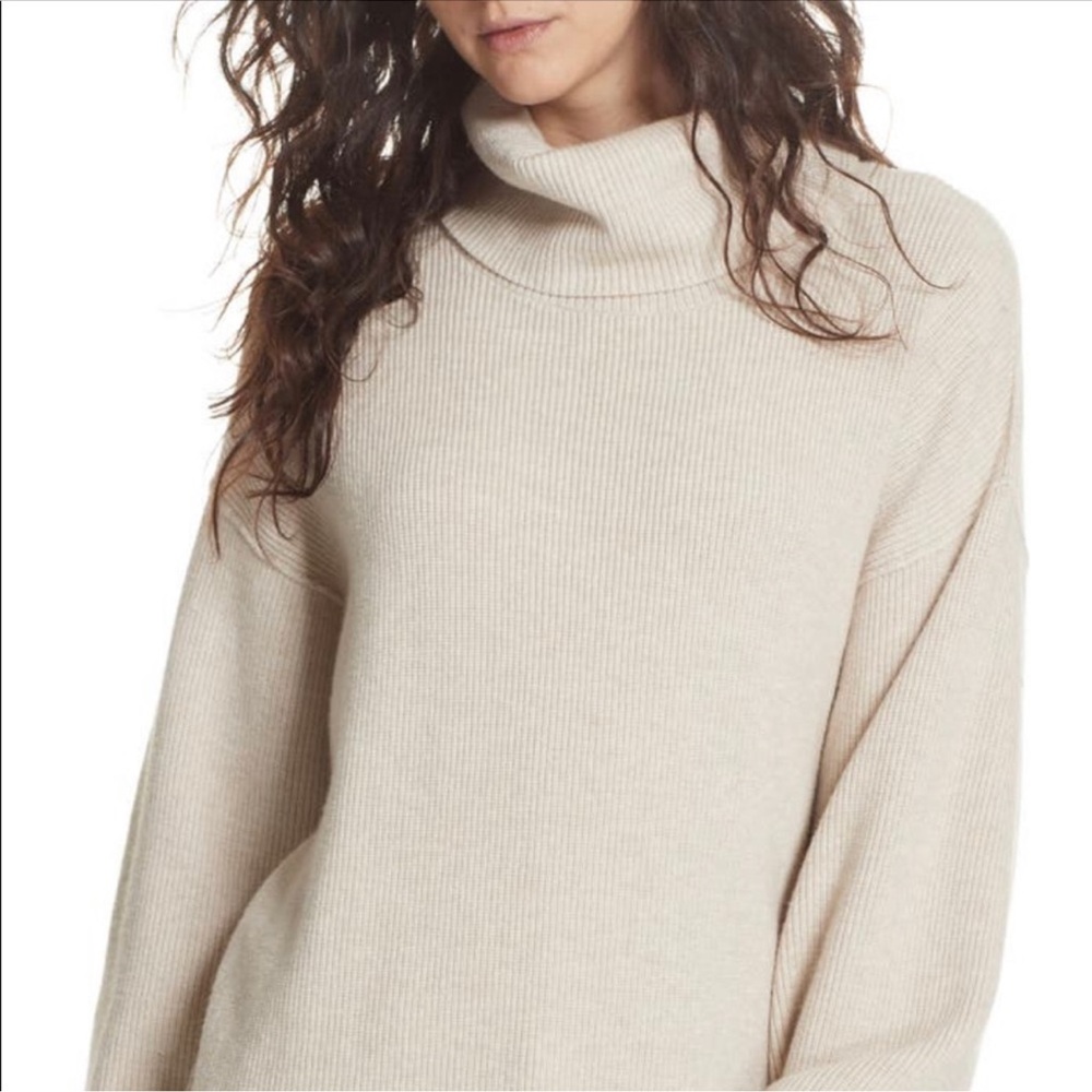 Free People Soft Knit Oatmeal Tunic Sweater XS